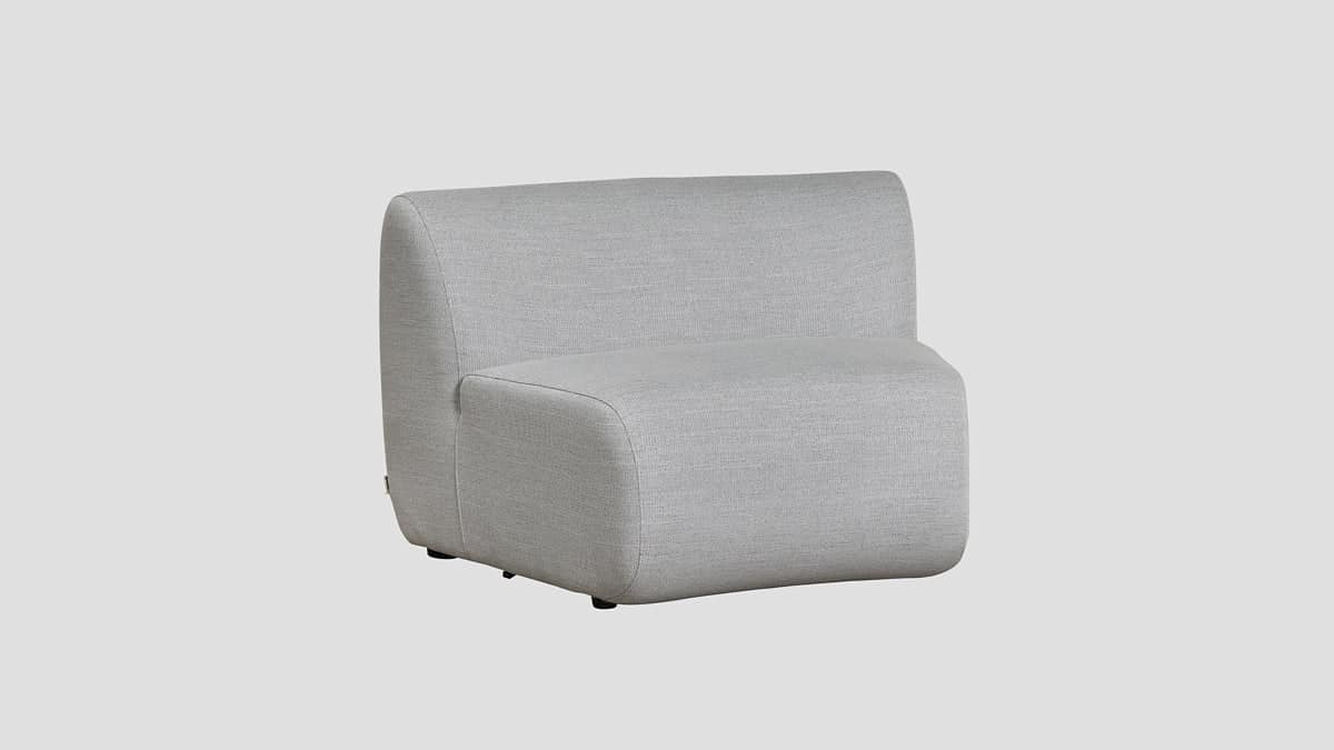 Alexandra — light grey modular outdoor sofa section — front view