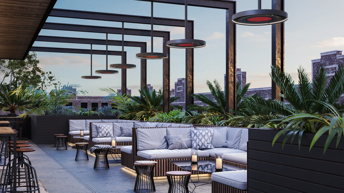 Bromic Eclipse Smart-heat Electric Heater On LED 48 Straight Pole In Situ