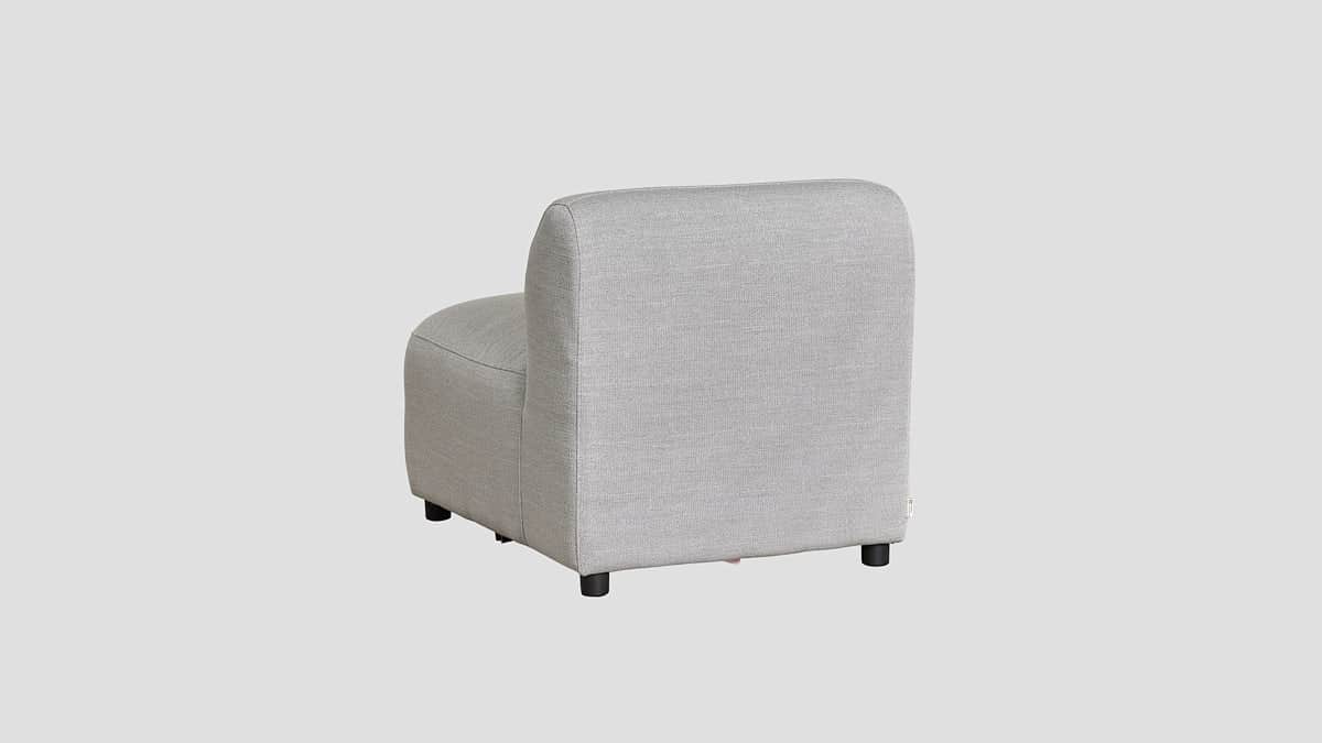 light grey modular outdoor sofa section — rear view