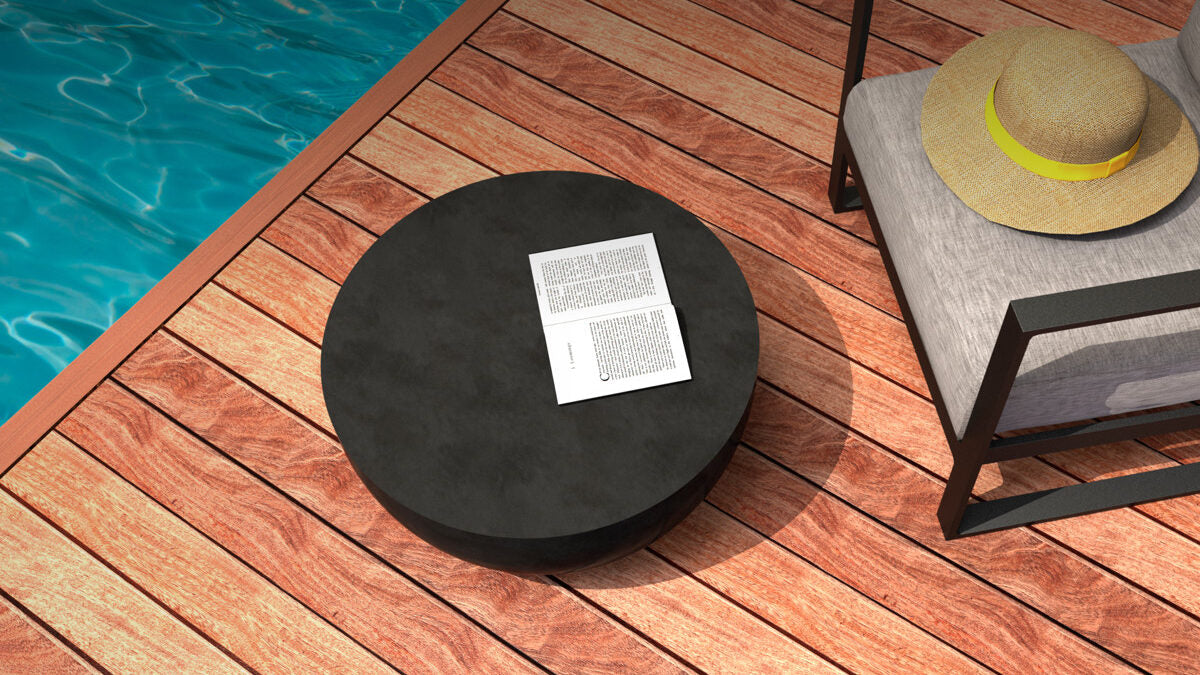 Outdoor Furniture NZ - Blinde Design Circ L2 Coffee Table Graphite Installed