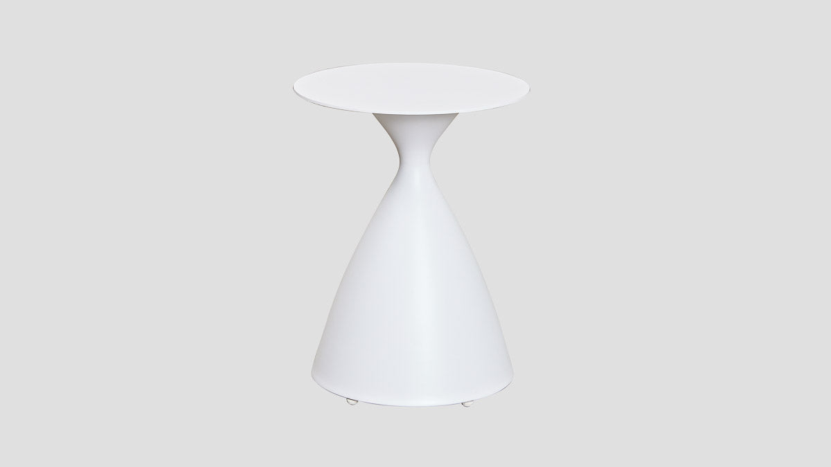 white outdoor side table