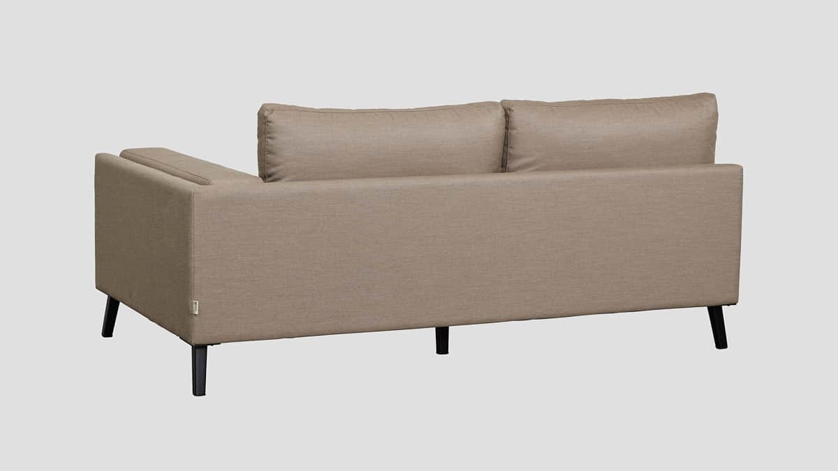 Kapiti — taupe modular outdoor sofa section — rear view
