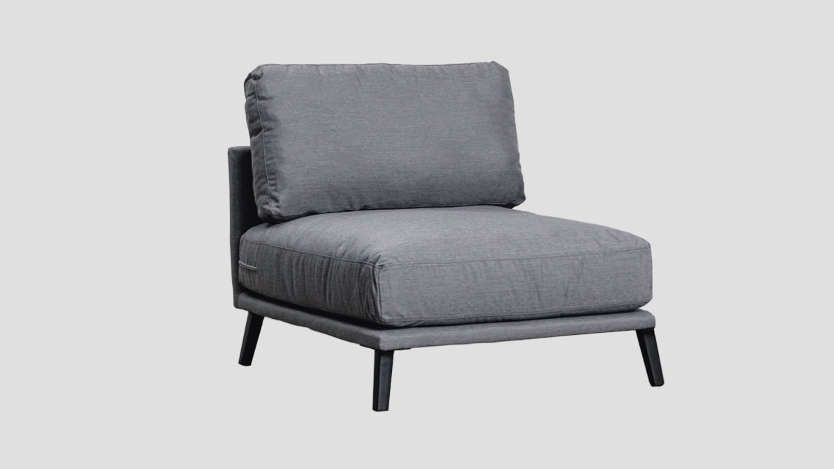 Kapiti Single Sofa Section Charcoal