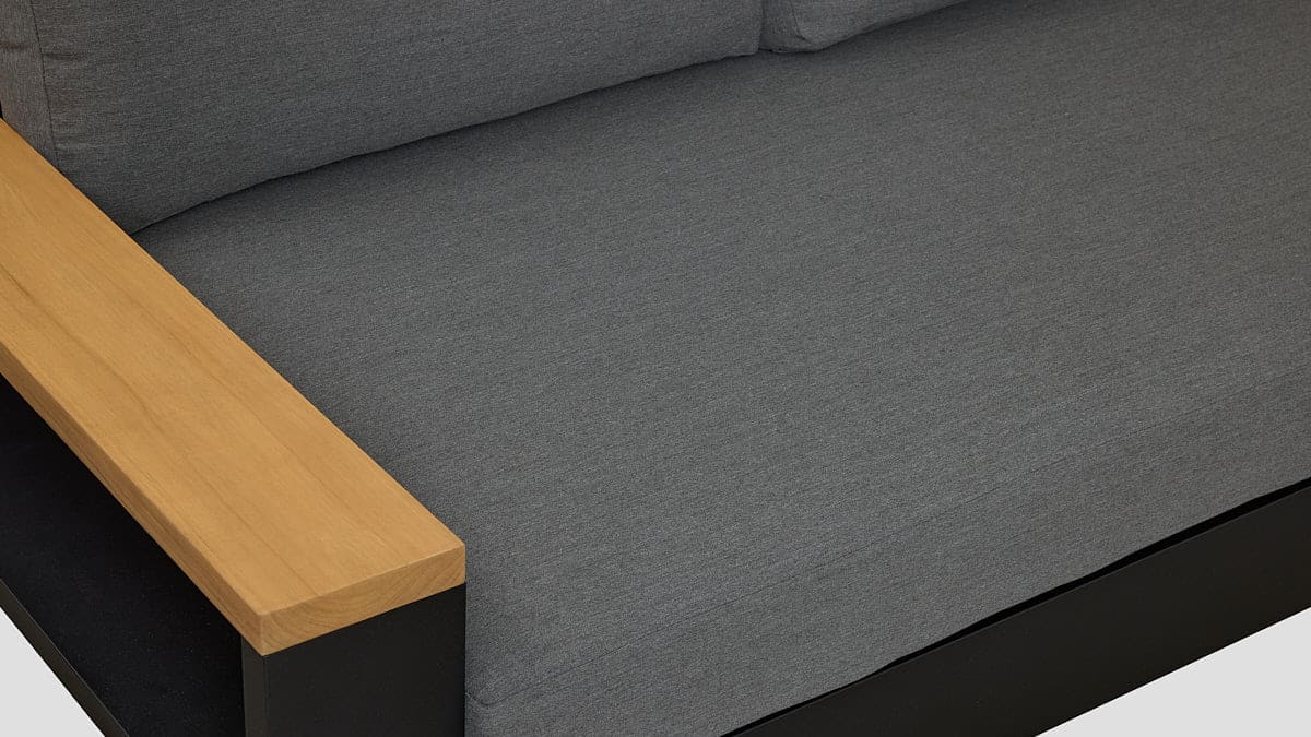 Mackenzie Alu Double Sofa Black Seat