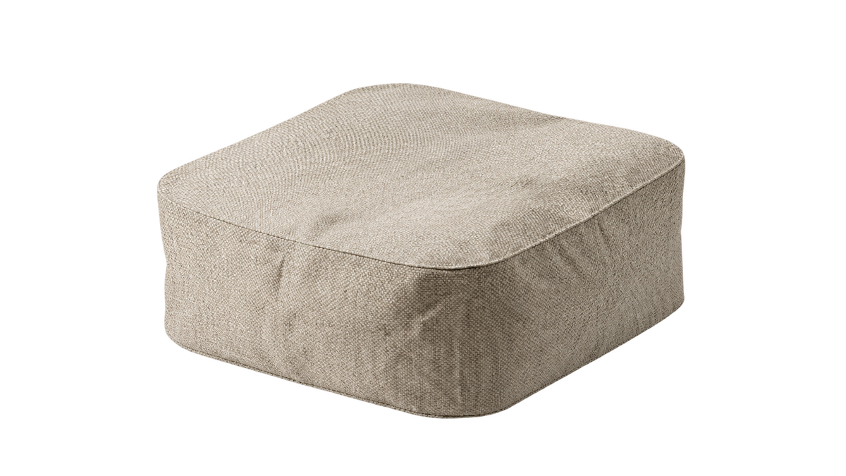 Marine Bean Ottoman — Linen, 76 x 76 x 28 cm