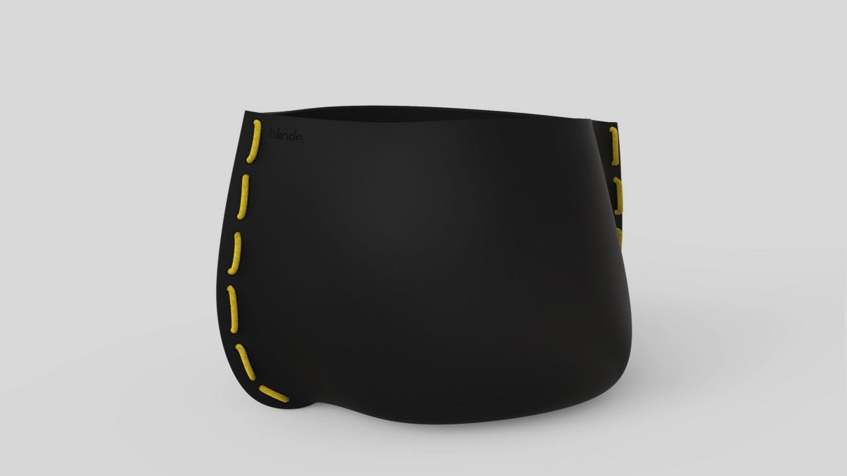 Stitch 100 Plant Pot Graphite Yellow