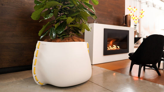 Outdoor Furniture NZ - Blinde Design Stitch 125 Plant Pot Bone Installed