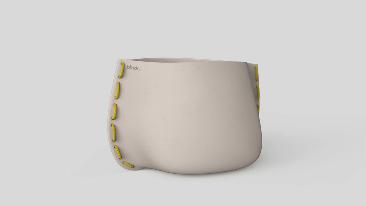 Stitch 75 Plant Pot Bone Yellow
