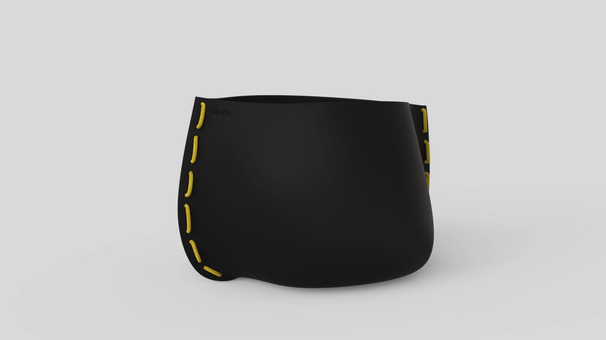 Stitch 75 Plant Pot Graphite Yellow