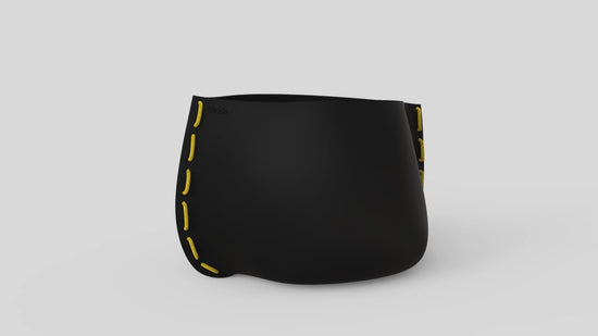 Stitch 75 Plant Pot Graphite Yellow