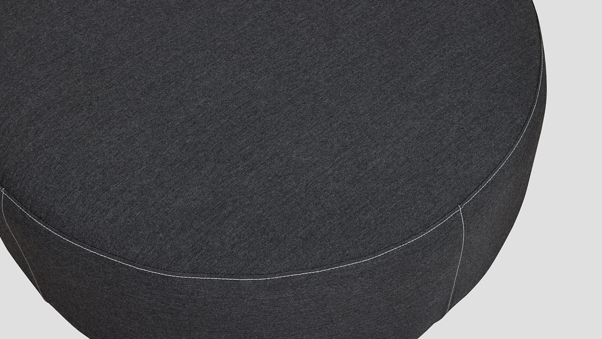 SUNBRELLA ROUND POUF OTTOMAN - SOOTY