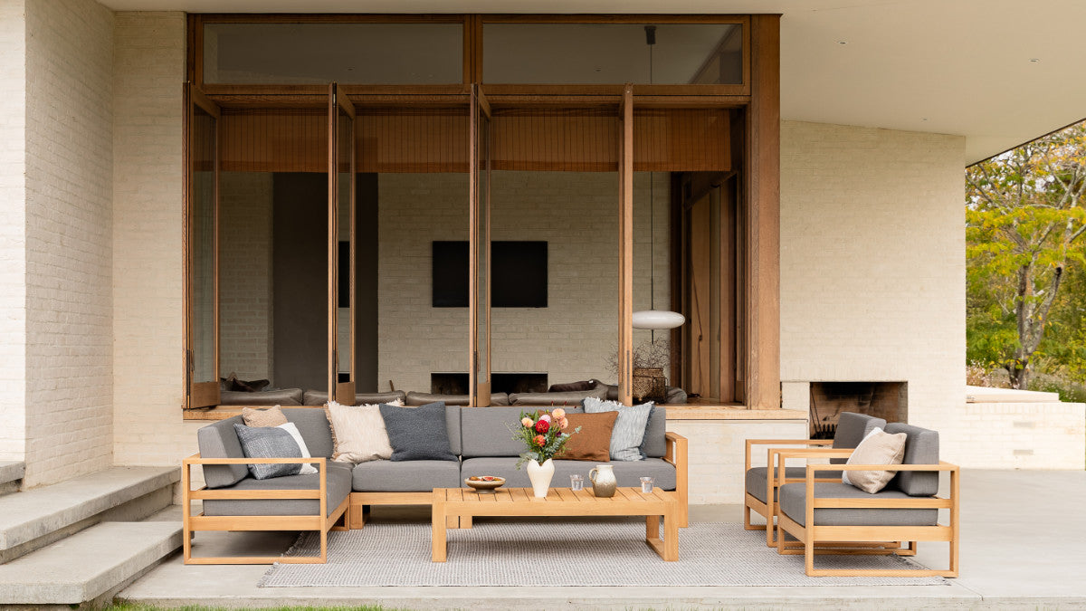 TASMAN TEAK DOUBLE LEFT ARM SECTION