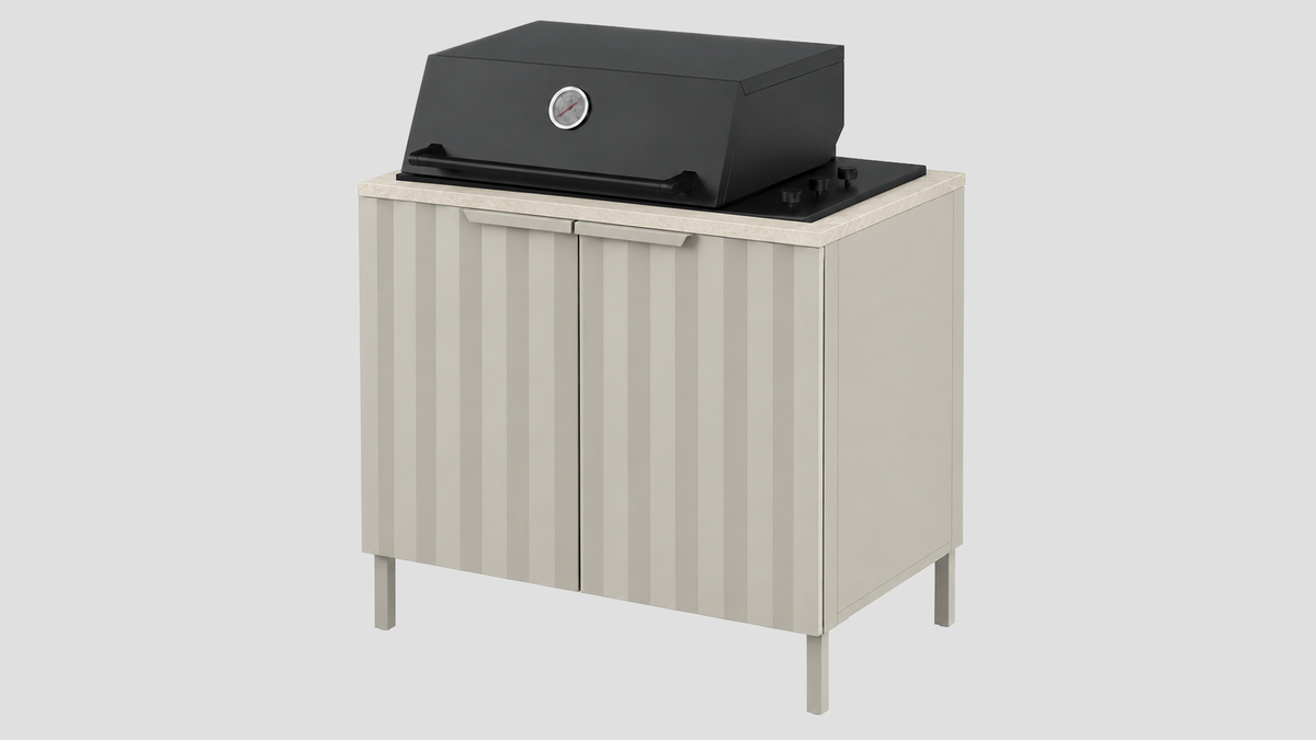 Q-Boo Wave 100 BBQ Grey with Nacre Dekton – 1000 x 650 x 900 mm