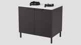 Q-Boo Line 100 2 Burner Cabinet Black with Daze Dekton