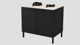 Q-Boo Line 100 2 Burner Cabinet Black with Nacre Dekton
