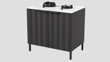 Q-Boo Wave 100 2 Burner Cabinet Black with Daze Dekton