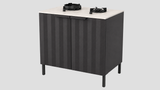 Q-Boo Wave 100 2 Burner Cabinet Black with Nacre Dekton