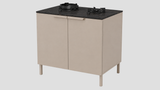 Q-Boo Line 100 2 Burner Cabinet Grey with Laurent Dekton