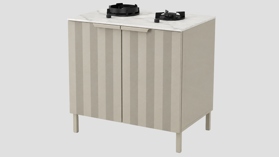 Q-Boo Wave 100 2 Burner Cabinet Grey with Daze Dekton