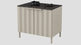 Q-Boo Wave 100 2 Burner Cabinet Grey with Laurent Dekton
