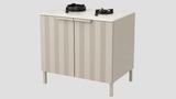 Q-Boo Wave 100 2 Burner Cabinet Grey with Nacre Dekton