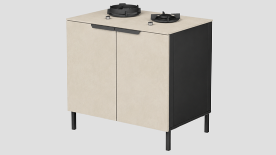 Q-Boo Stone 100 2 Burner Cabinet with Nacre Dekton