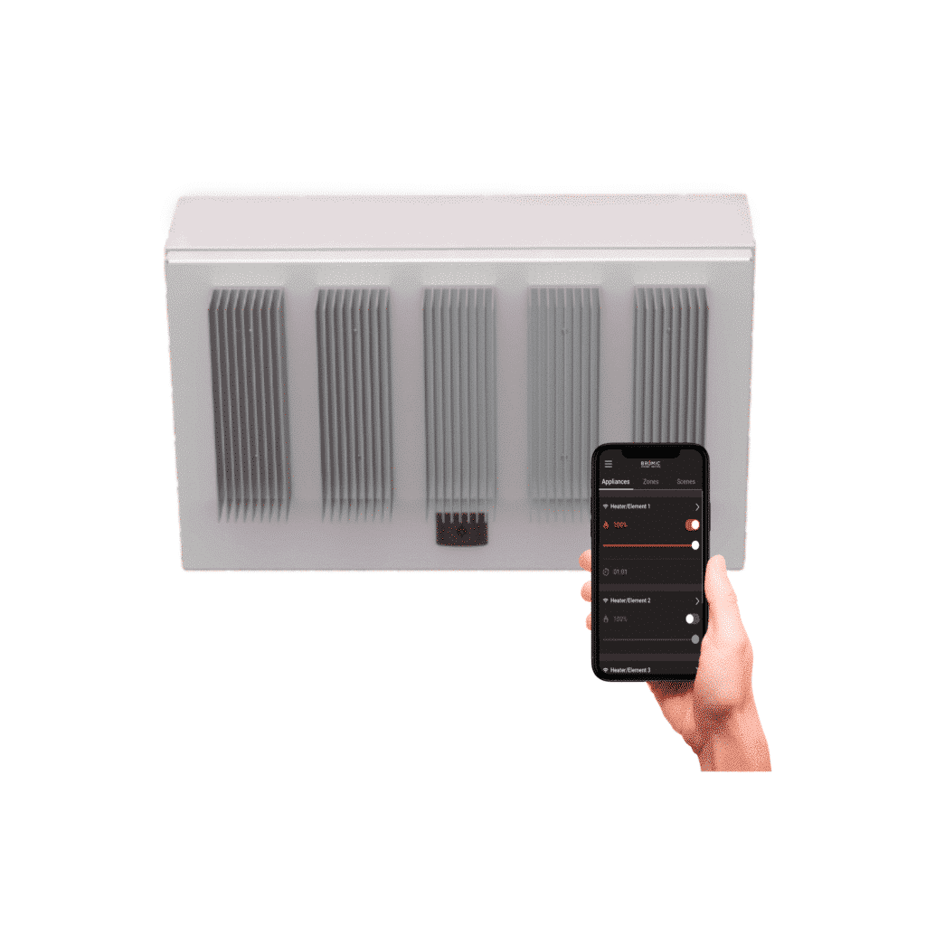 Bromic Affinity Smart-Heat Dimmer Controller — 5-channel model, 500 × 340 × 252 mm