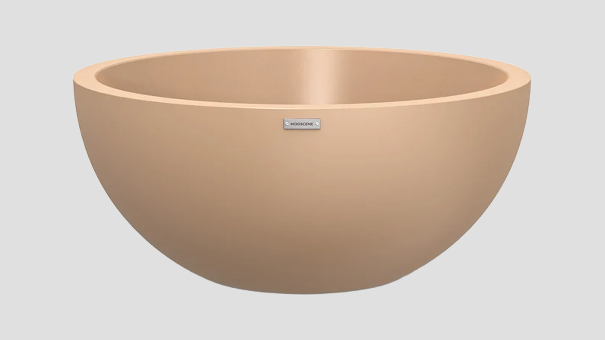 Barcelona 1000 Tan Bowl Planter — outdoor planters from Design Concepts NZ, 1000 x 1000 x 440 mm