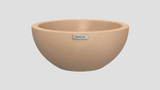Barcelona 500 Bowl Planter in Earth Camel — spherical outdoor planter with flat base, 50cm diameter