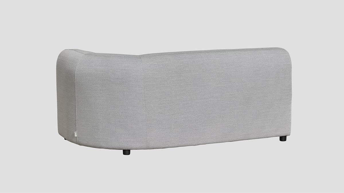 light grey modular outdoor sofa section — rear view