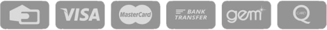 Accepted payment cards