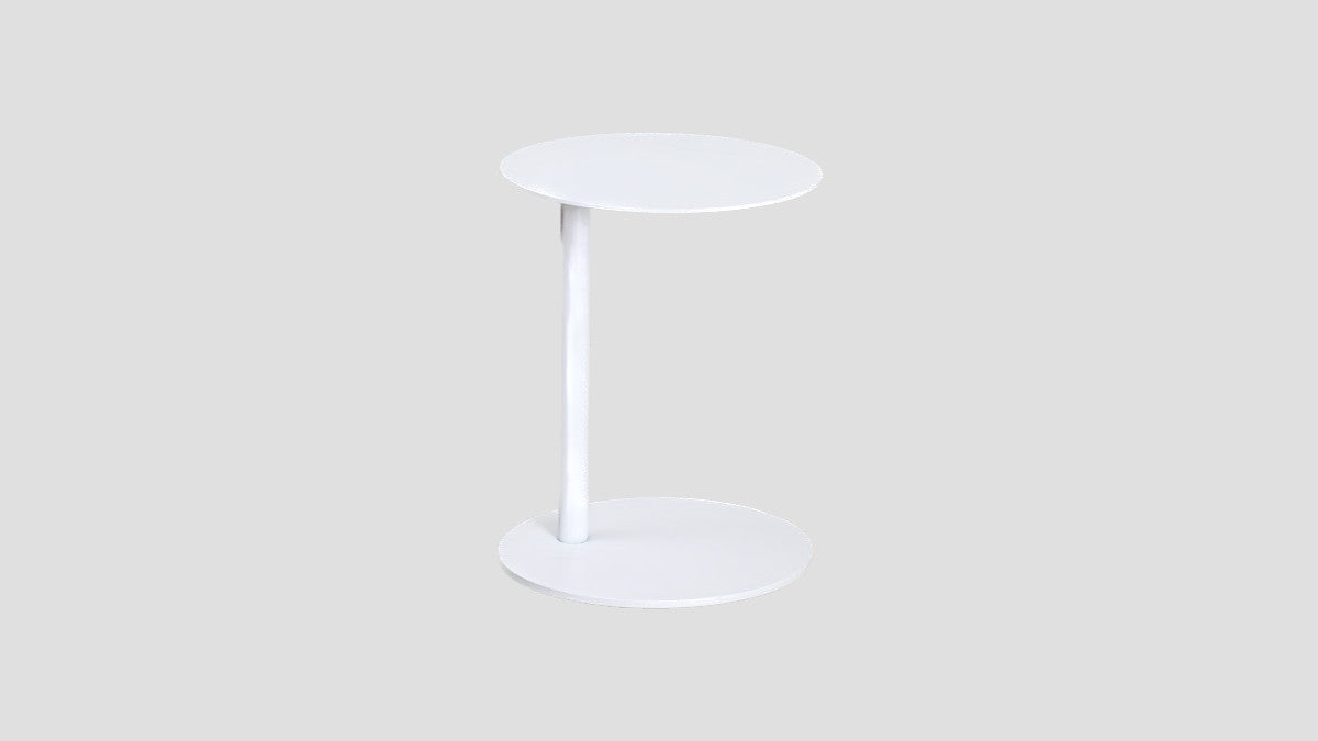 Circular Aluminium Side Table White