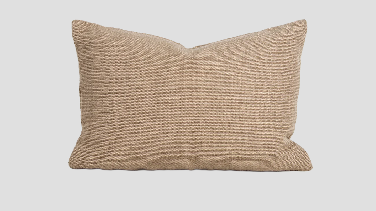 Clipper Outdoor Cushion — Almond recycled PET cushion, 600 × 400 mm