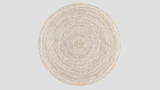 Corfu Outdoor Round Floor Rug in Ivory, 210cm diameter