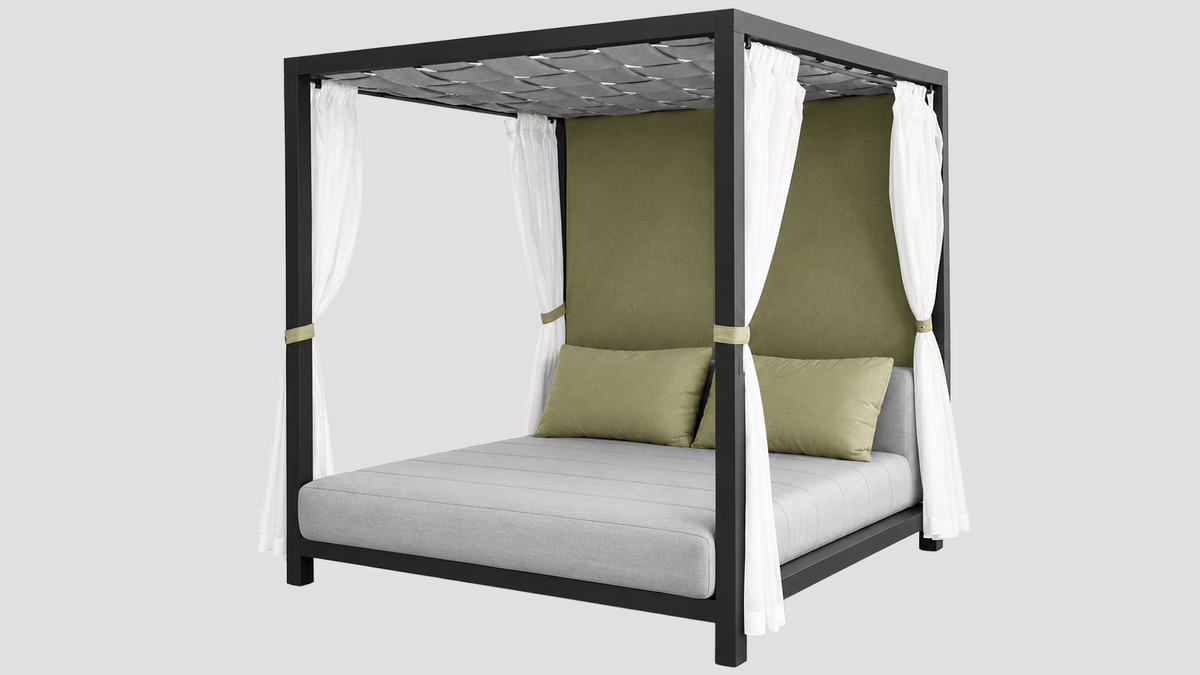 Coroglen Cabana Front view Outdoor Daybeds NZ, 2000 x 2000 x 2100 mm