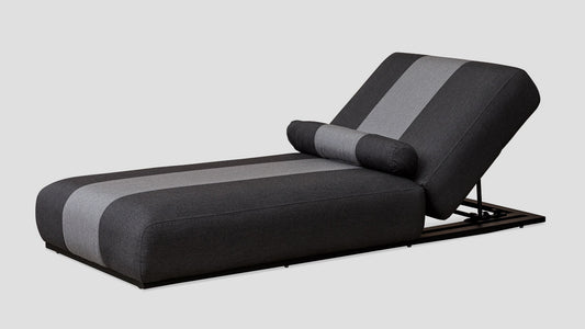 Coromandel Striped Lounger Sooty — sun loungers from Design Concepts NZ, 2130 x 900 x 330 mm