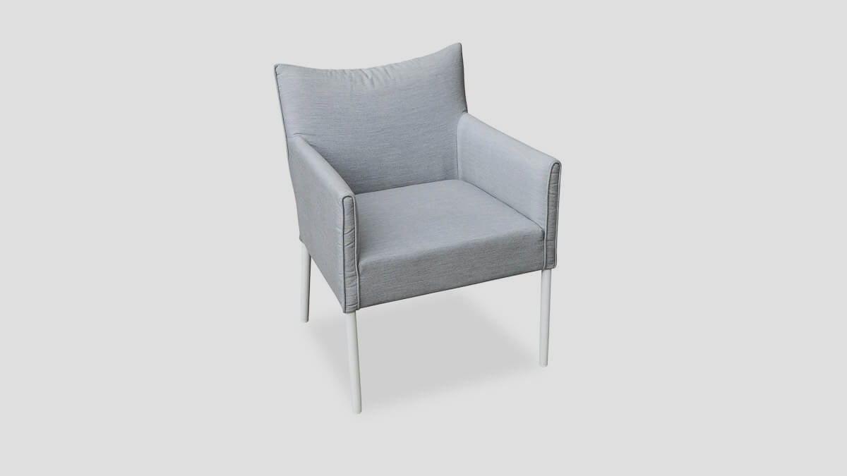 Devonport Dining Chair White Lead Chine Angle