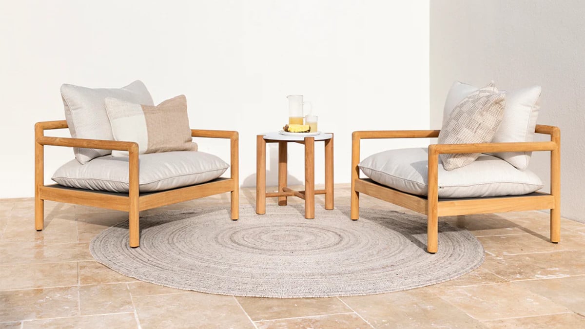 Finn Outdoor Cushion Almond In Situ 4