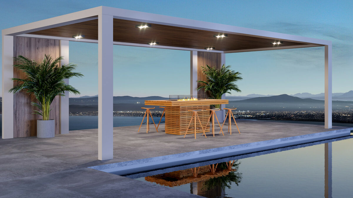 Outdoor Firepit NZ - EcoSmart Gin 90 Bar Teak