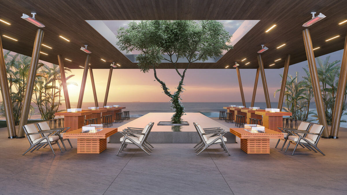 Outdoor Firepit NZ - EcoSmart Gin 90 Chat Teak