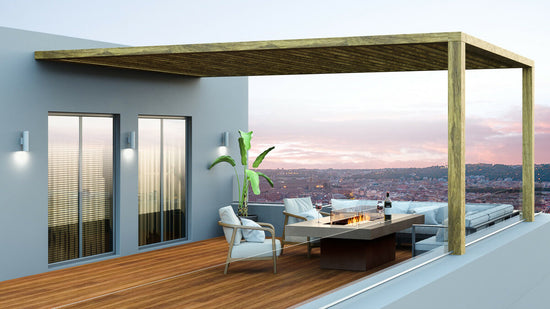 Outdoor Firepit NZ - EcoSmart Gin 90 Dining Natural