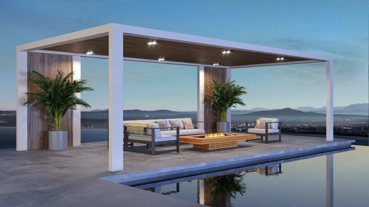 Outdoor Firepit NZ - EcoSmart Gin 90 Low Teak
