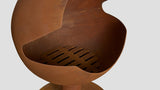 Globe Fireplace Corten Steel Closeup