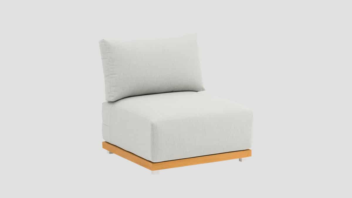 light grey modular outdoor sofa section