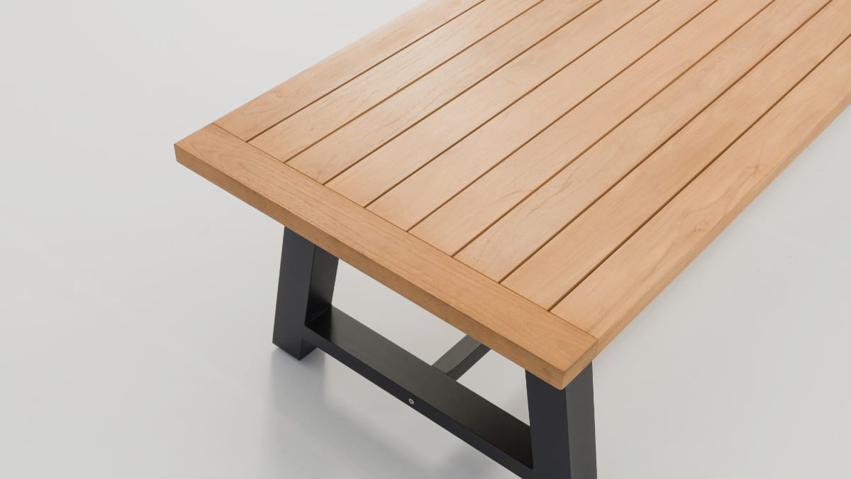 Hampden Teak 3M Dining Table Closeup