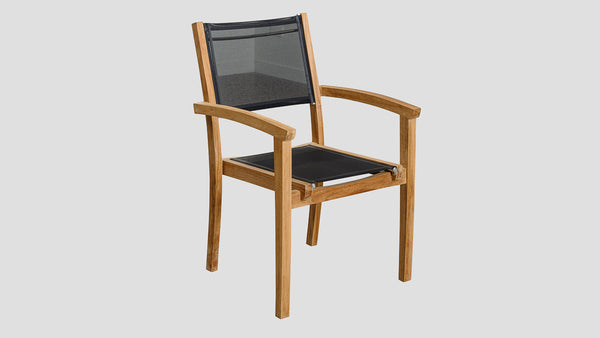 Herne Bay Stackable Chair Teak Black