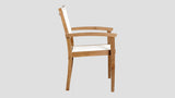 Herne Bay Stackable Chair Teak White Side