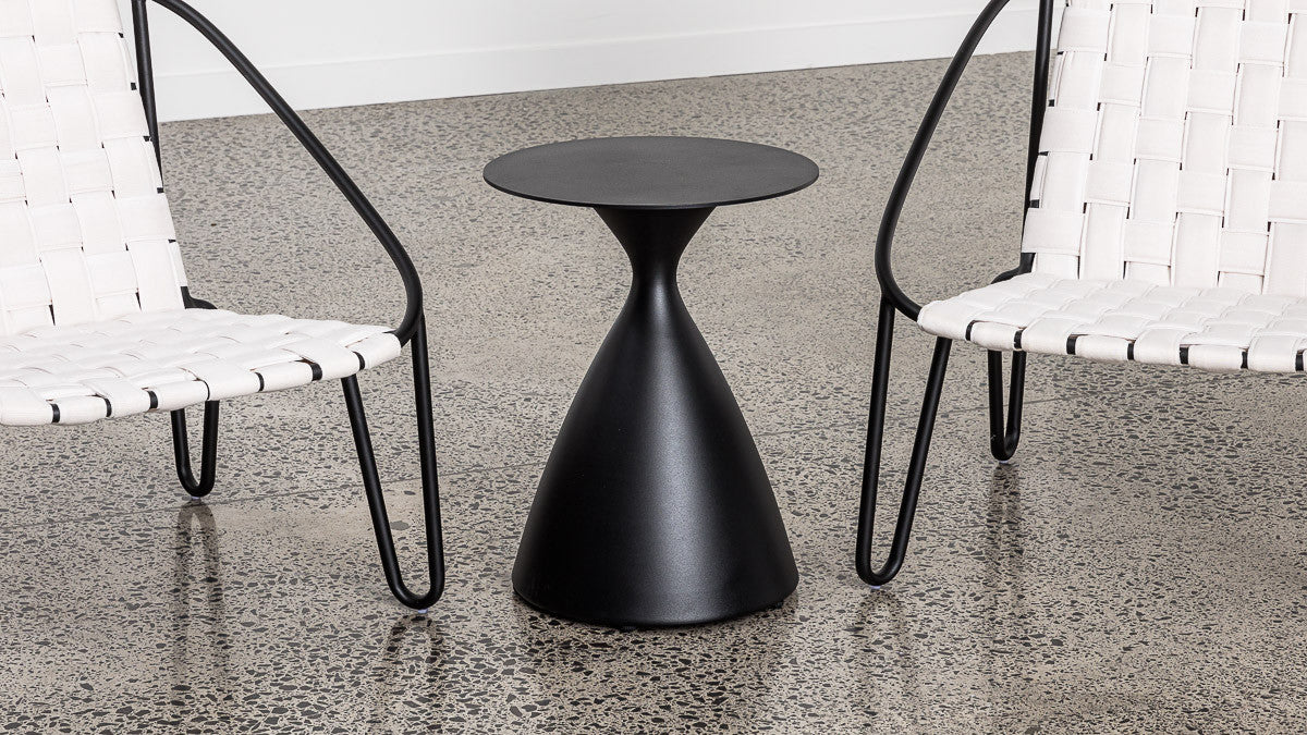 Hourglass Aluminium Side Table Black Furniture