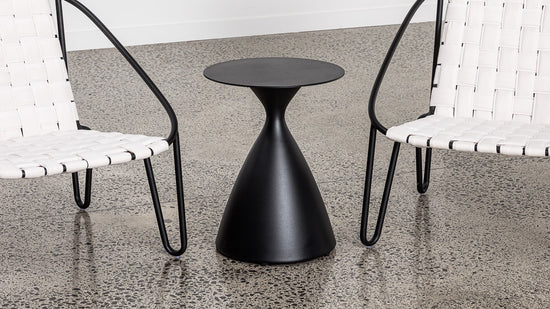 Hourglass Aluminium Side Table Black Furniture