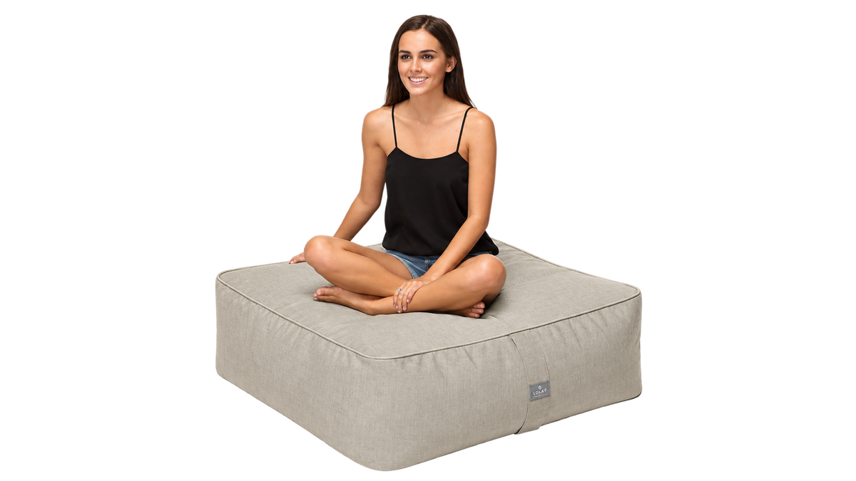 Isla Ottoman Linen, 950 x 950 x 400 mm
